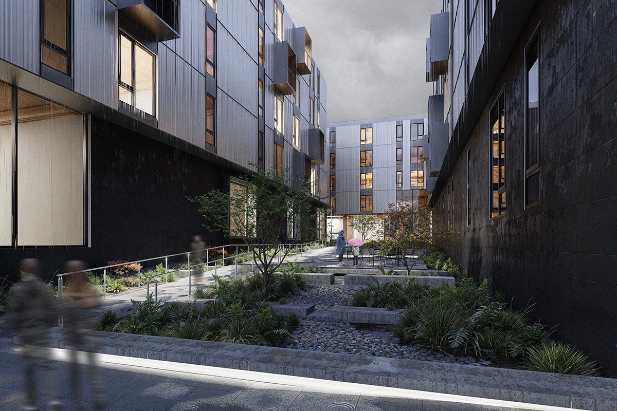 Conifer Courtyard Render