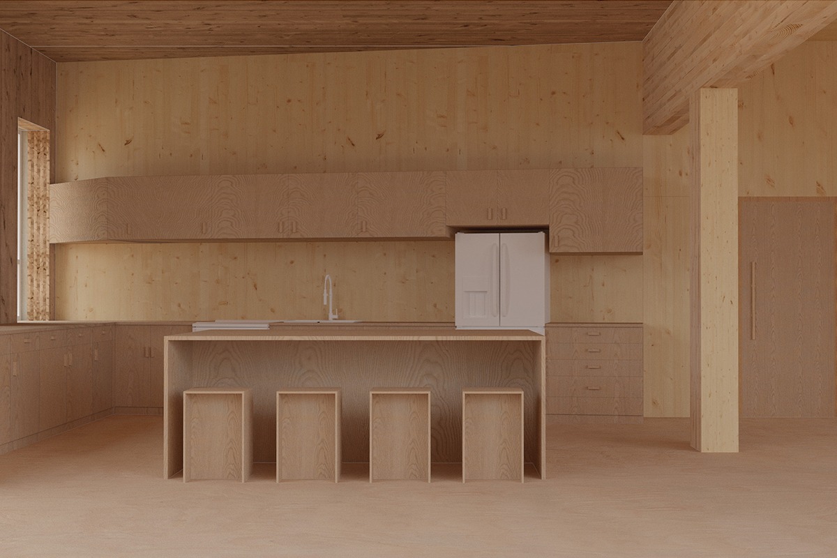 Pemberton Mill Office Kitchen Render