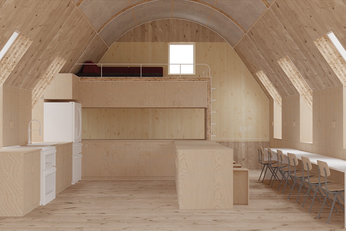 Pemberton Mill Third floor communal Kitchen Render