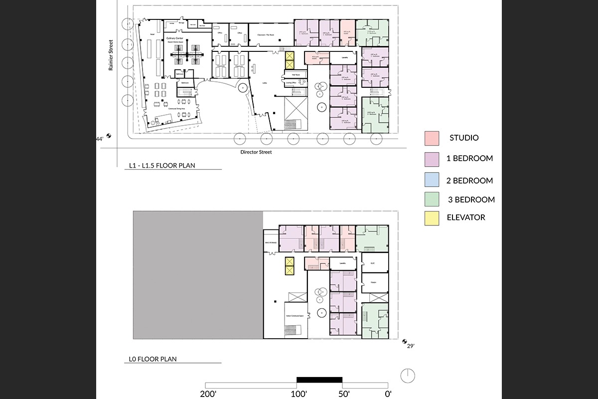 Rainier Landing Levels 0 to Level 1 Floor Plans