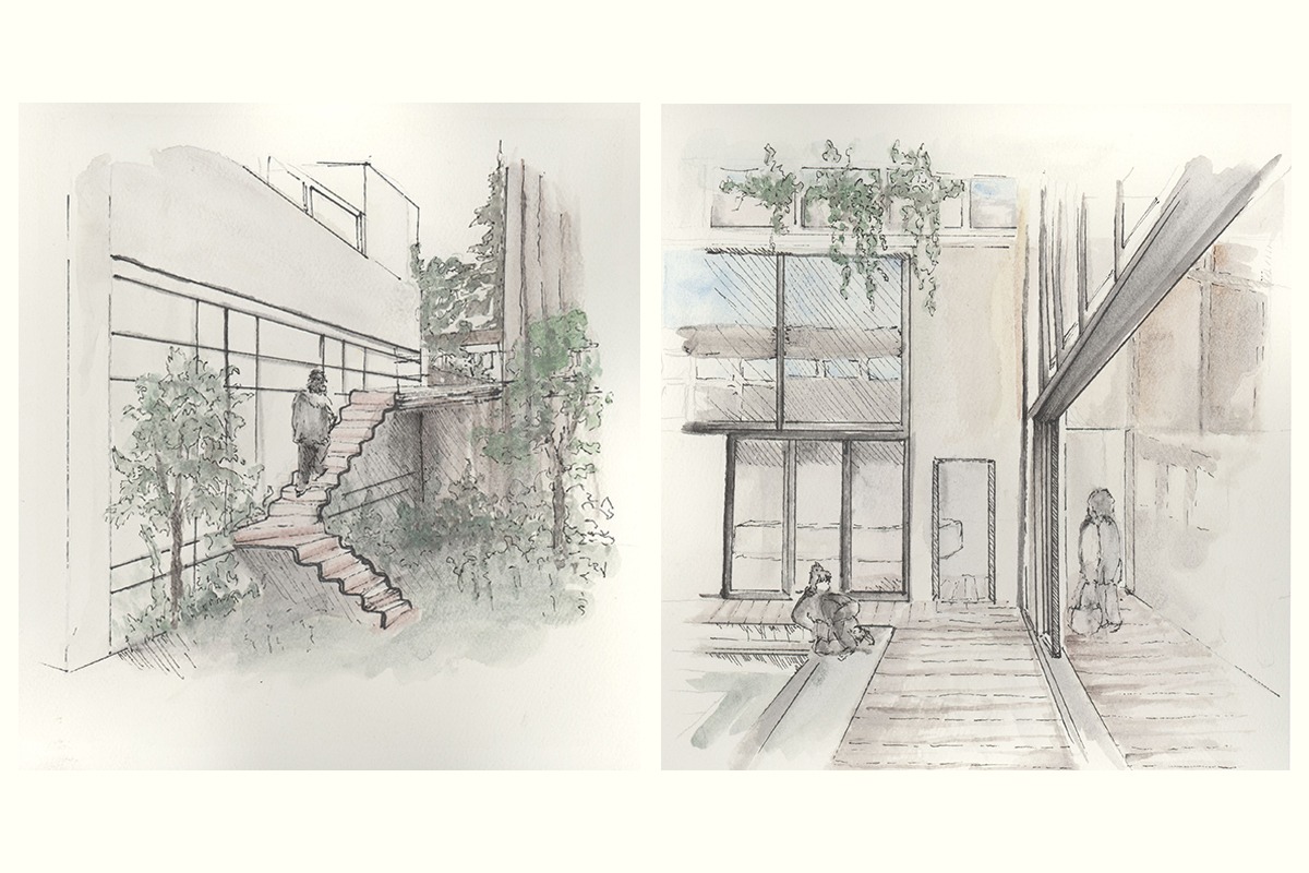 BIOTIC CONTINUITY Courtyard and Stair Drawings
