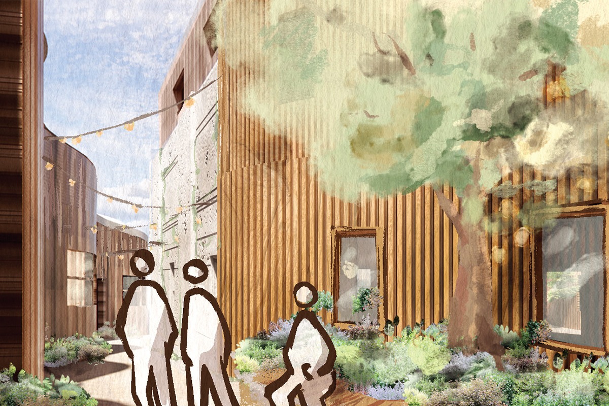 THE ARTIST COLLECTIVE AND CAFE Walkway Render