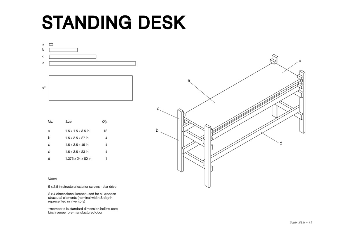 Standing Desk Axonometric