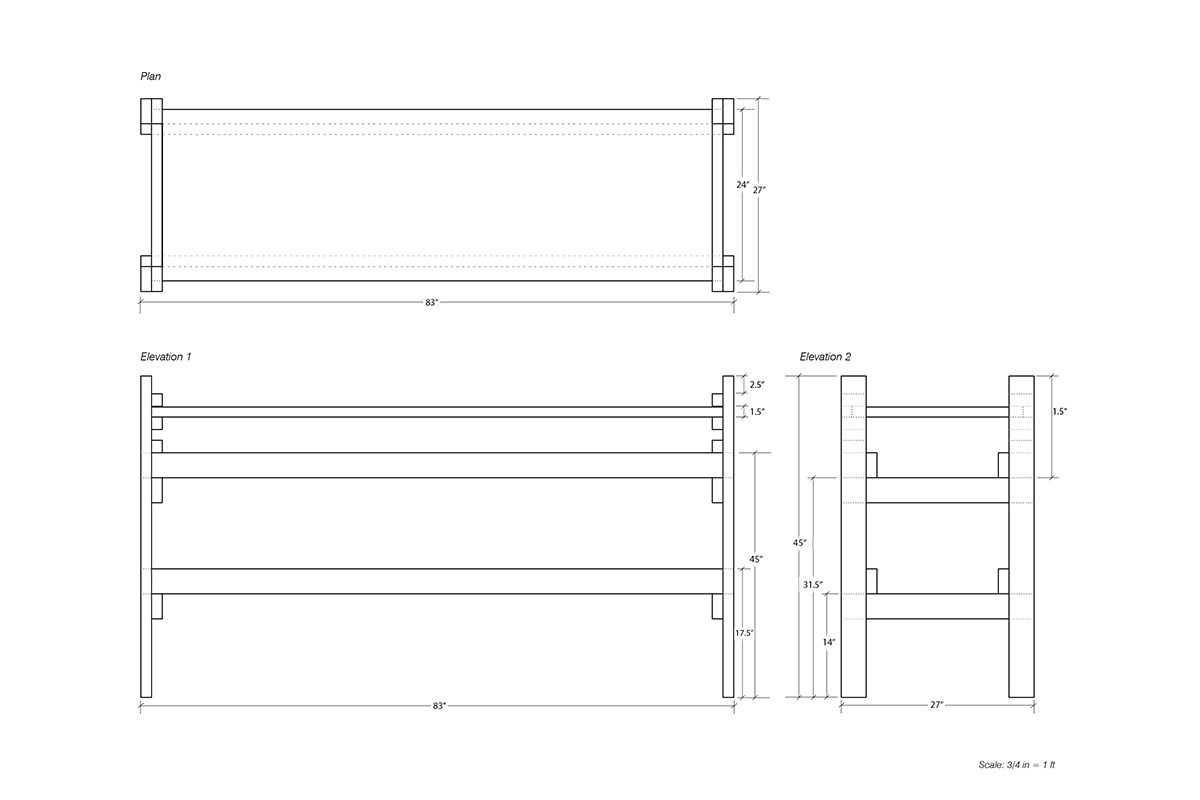 Standing Desk Detailed Drawings