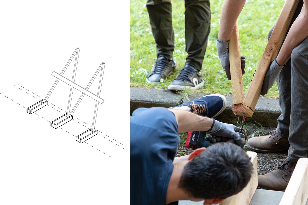 Timber Wave Base Condition Drawing and Photo