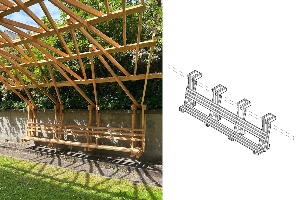 Timber Wave Wall Seating